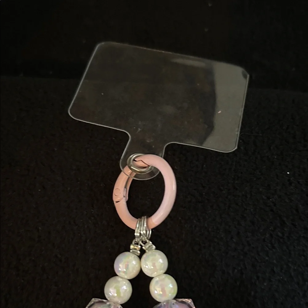 Elegant Pink and White phone charm